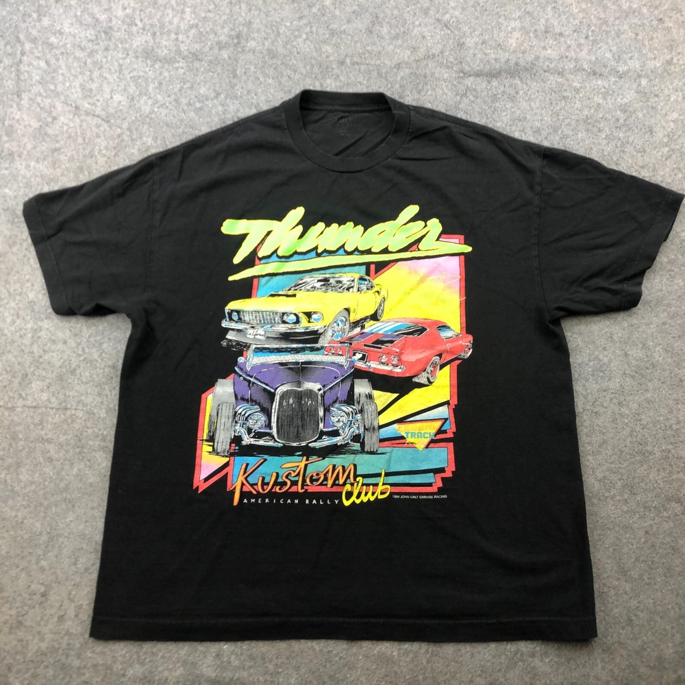 John Galt Shirt Large Thunder Kustom Club Cars Short Sleeve Brandy Melville a1