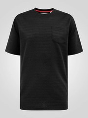 D555 Big Mens Black Jacquard T-Shirt Stretch Pocket 2XL 3XL 4XL 5XL 6XL (601920)