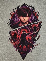 Hanes Playera Hombre Gris Anime Graphic Print Cuello Crew Manga Corta Talla L