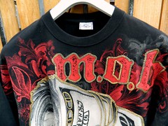 BIG TIGER SUPER HEAVY T-SHIRT SZ 3XL TALL M.O.B. NWOT BLACK/RED GRAPHICS money
