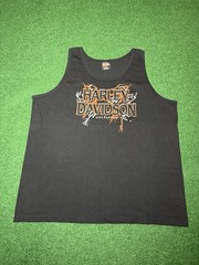 Harley Davidson Unleashed Tank Top Vintage 90s Sleeveless Biker Shirt Grunge