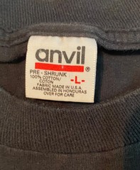 Vtg Las Vegas Blue Metallic Foil Print Large Black T Shirt Single Stitch Rare
