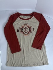 Ariat Women’s Classic Fit 3/4 Sleeve Raglan Graphic Tee Beige/Red L