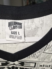 Billionaire Boys Club Short Sleeve V-Neck Newspaper Print Large Brand New W/Tag