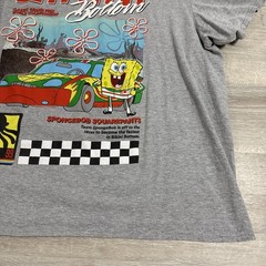 SpongeBob SquarePants Shirt Bikini Bottom Race Car Men’s Gray 2XL 90% Cotton