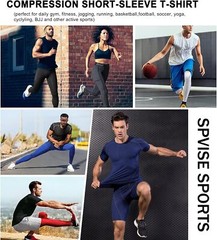 Mens Compression Athletic Fitness Shirt Base Layer Tops Tight Dry Sports Gym Tee