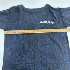 Bora Bora Magic Power Tahiti Shirt Mens Sz 44 Blue SS Hawaiian Graphic All Over