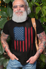Men’s USA Flag American Flag Distressed US Flag Patriotic Shirts For Men