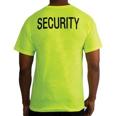 Men’s 2-Sided “SECURITY” T-Shirt in Safety Neon Green