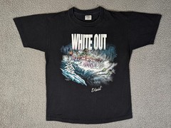 Vintage 90s White Out Ski Vail Colorado Snow T Shirt Mens XL Single Stitch Black