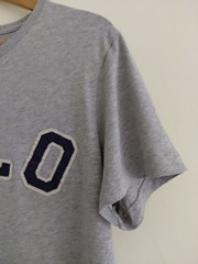 Polo Ralph Lauren Mens T Shirt Size Medium Logo Letter Design Grey 100% Cotton