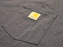 Carhartt Men Size 3 XL Navy Blue Loose Fit Pocket T-Shirt K87 Workwear Cotton