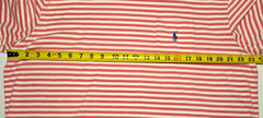 Polo Ralph Lauren T Shirt Mens XL Coral Cream Striped Pocket Pony Tee