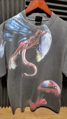 VENOM VS SPIDERMAN ON A SHAKA HEAVYWEIGHT GARMET DYED T SHIRT “MODERN”