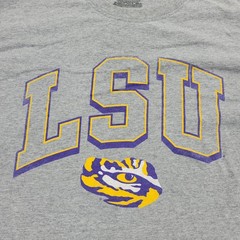 LSU Tigers Russell Shirt Mens XL (46-48) Gray Graphic Long Sleeve