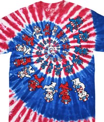 GRATEFUL DEAD-SPIRAL PATRIOTIC BEARS-TIE DYE T-SHIRT S-M-L-XL-2X Garcia,Wier