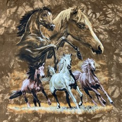 Vintage Back To Earth Nature Wear Tie Dye Horses Shirt XL USA Made AOP