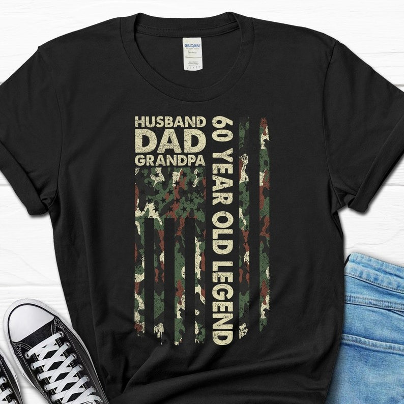2025/60th Birthday T-shirt for Men, Husband Dad Grandpa 60 Year Old Legend Shirt