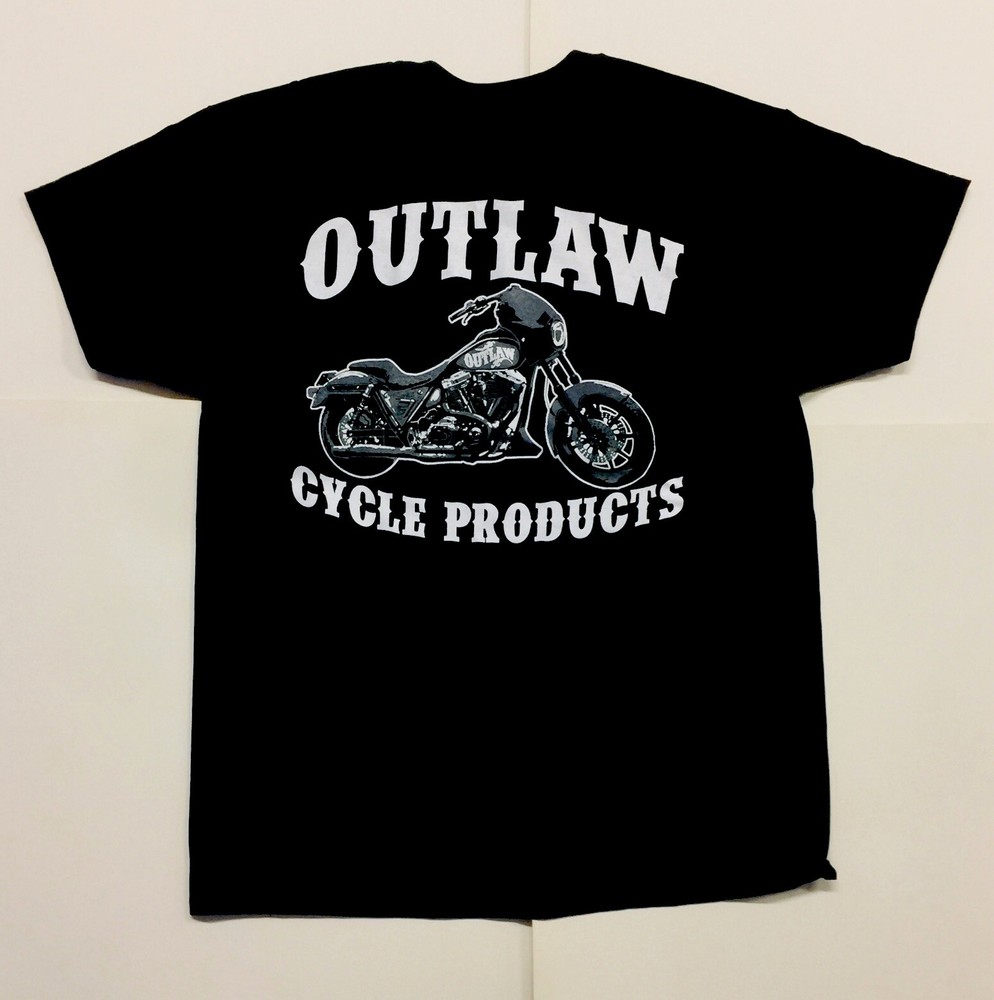 OUTLAW CYCLE PRODUCTS FXR LOGO BLACK SHORT SLEEVE T-SHIRT BIKER MOTORCYCLE