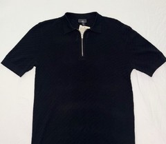 H&M Slim Fit Tight-knit Polo Shirt With Half Zip Size Medium