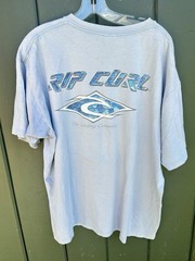 Vintage Rip Curl Surf T Shirt Blue Faded Boxy Logo Graphic XL