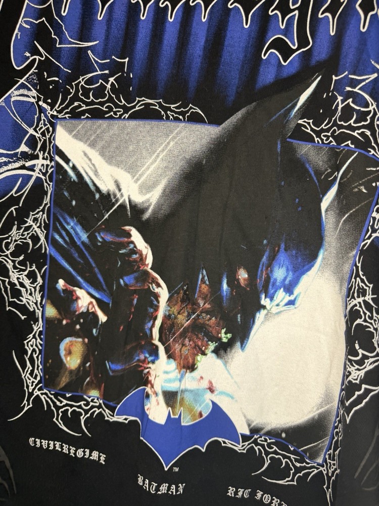 Civil Regime X Batman Graphic T-Shirt – Black & Blue Colors SZ Small