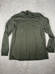 L.L. Bean Base Layer Shirt L-reg Green/red Cotton Turtleneck L/S Basic X2 NWOT