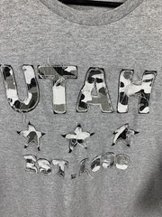 Brisco brands T-shirt men’s 2X gray Utah stars 1896 camo patches XXL