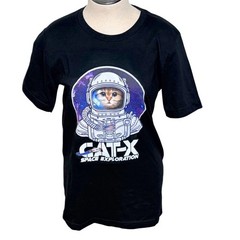 Bella Canvas Cat Astronaut Space Exploration Graphic T Shirt Black Size S