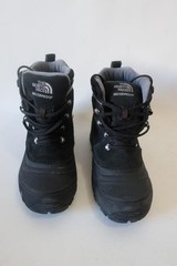 Boys The North Face Chilkat Lace II Waterproof Black Suede/Rubber Boots 4