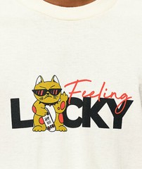 Zumiez A-Lab Feline Lucky Cream Cool Tee Shirt New