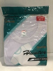 3 Pieces Crewneck White T-Shirts Medium Hunter for Men, NEW
