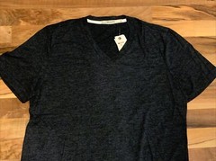 ABBOT & MAIN (Sz M or L) Men’s Basic V-Neck Tee T-Shirt Tri Blend Casual, Gray C