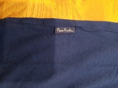 PIERRE CARDIN Sz LARGE MEN SHORT SLEEVE; BLUE BIKE GRAPHIC