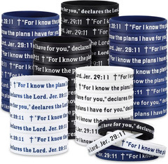 50 Pcs for I Know the Plans I Have for You Wristbands Bulk 10 Styles Christian J