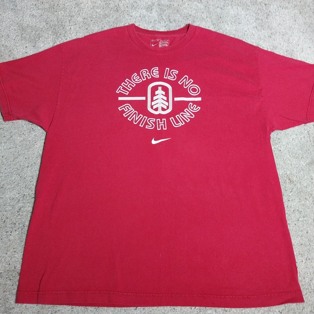 Mens Nike Cotton T Shirt 2XL There is no Finish Line Red Short Sleeve