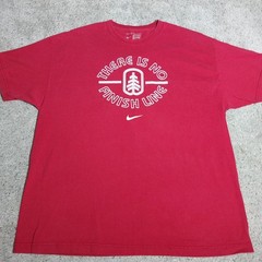 Mens Nike Cotton T Shirt 2XL There is no Finish Line Red Short Sleeve