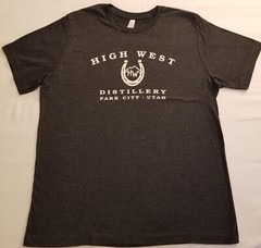 High West Distillery Dk Gray Bella-Canvas Crew Neck T-Shirt size M, L, XL, 2XL
