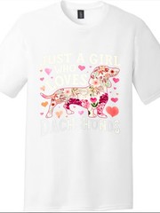 Vintage Floral Dachshund Cute Dog Mom Outdoor Leisure Unisex Statement T-Shirt