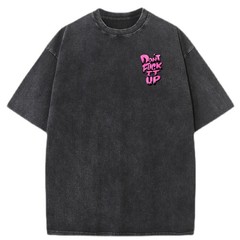 Men’s Oversized Acid Wash Vintage 100% Cotton Don’t Mess It Up Casual T-Shirt