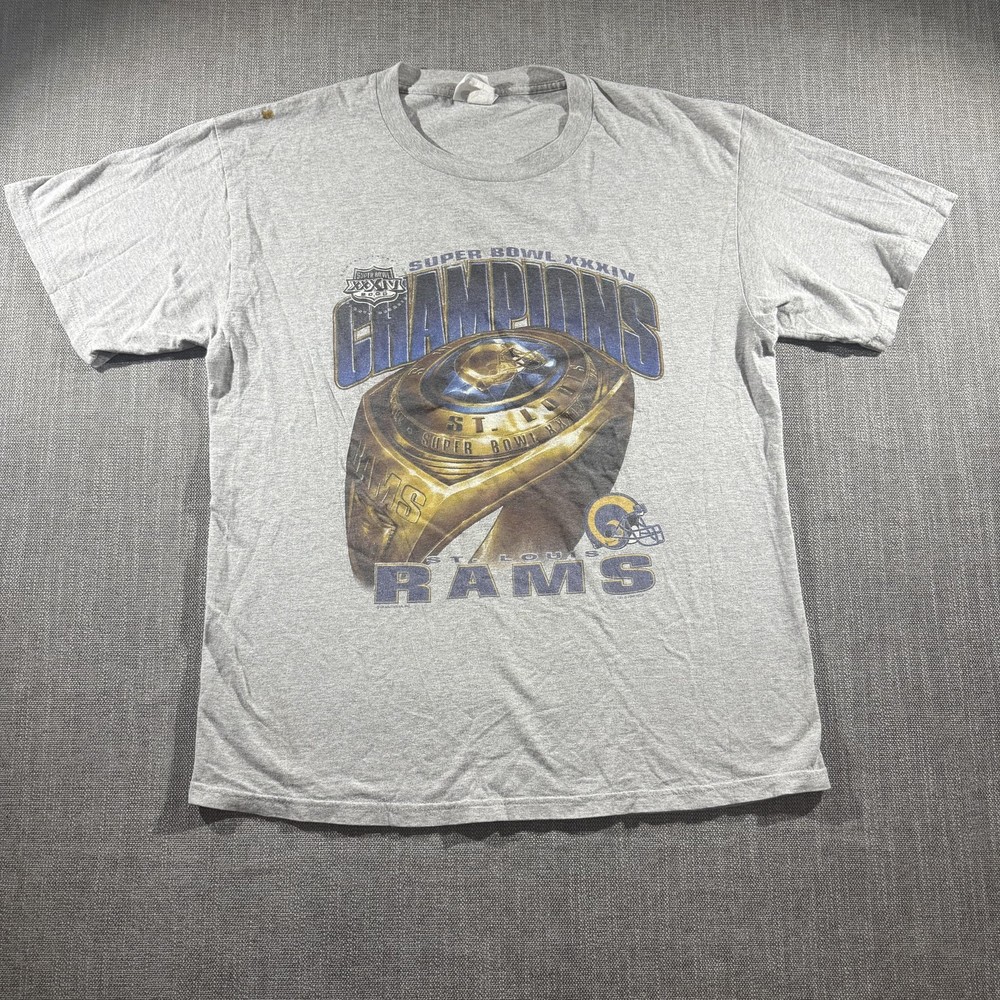 Vintage St Louis Rams Shirt Mens Large Super Bowl Champions Football 90s Tee