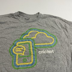 Cricket Wireless Employee Gray SS Gildan Dry Blend T Shirt Sz Large