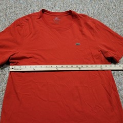 Lacoste Shirt Mens Size 6 XL Red Short Sleeve Cotton Logo Tee Preppy Casual
