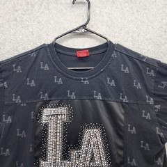 Victorious Shirt Mens XL Black LA Los Angeles Rhinestone All Over Print Tee