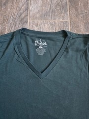 Fresh Clean Tees V Neck Large Green