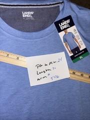 Lands’ End Men’s Tee Classic Fit 4-Way Stretch size XL NWT Blue