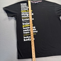 Filipino Food Word Art T-Shirt My Philippines Black Graphic Tee Size M LOT OF 2