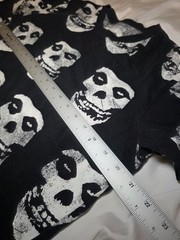 Misfits Men’s L Black White Skull Graphic Print Crew Neck Cotton Knit Tee SS
