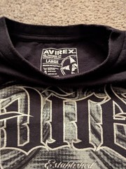 Vintage YTK Bikercore Men’s LGE Black Avirex Freedom Riders 1975 Graphic Tshirt