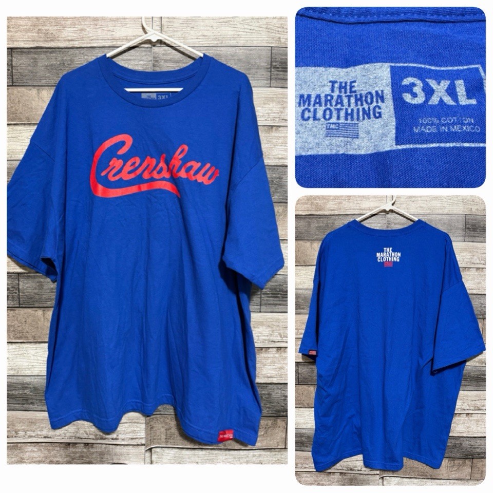 The Marathon Clothing Crenshaw T-Shirt Men’s 3XL Blue Red Logo Nipsey Hussle